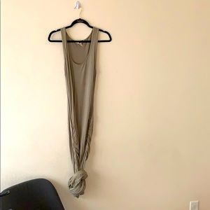 Maxi no strap olive green dress Large